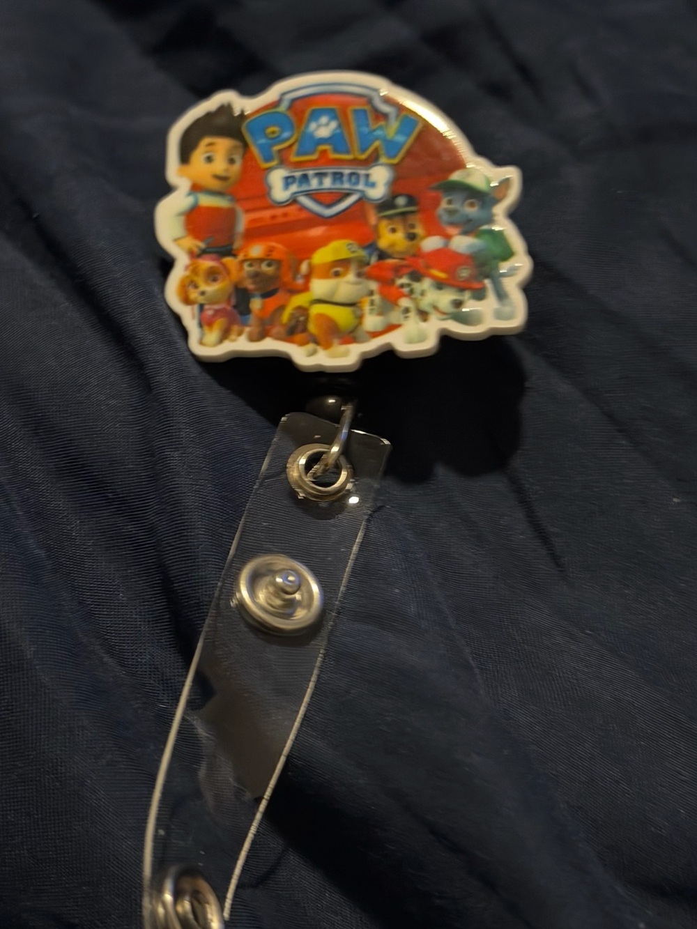 Paw Patrol Kids Badge Reel Key & Card Holder - Red/Blue Design